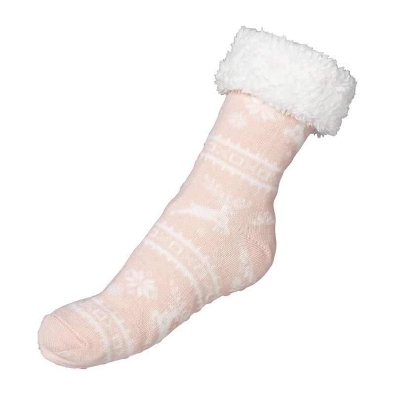 Huissokken noors - roze - one size