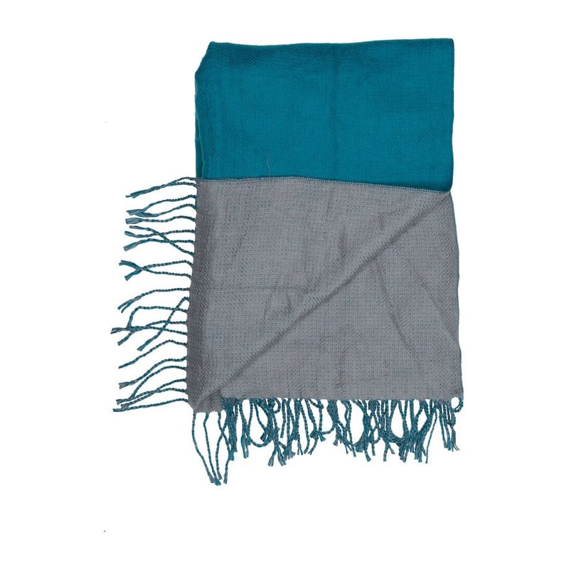 Sjaal 2-zijden - blauw/grijs