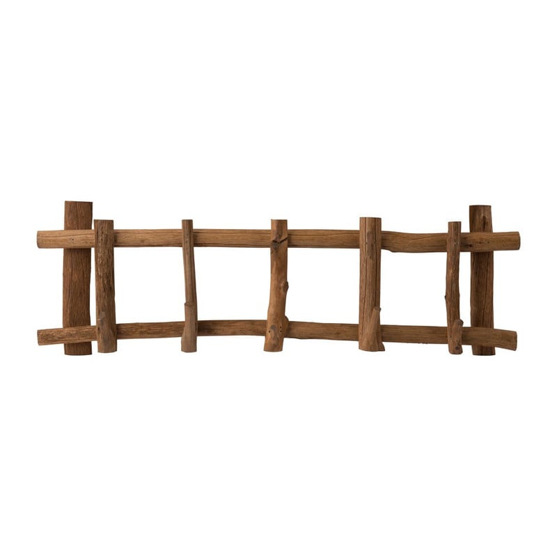 Kapstok met 5 haken - hout - 65 x 10 x 22 cm