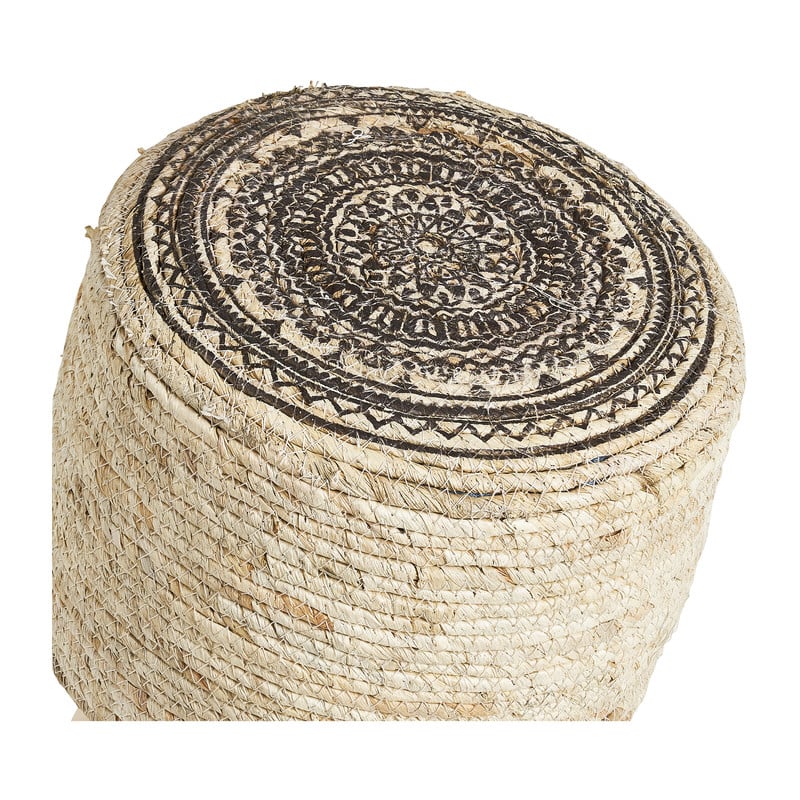 Krukje met rieten zitting -  mandala - ⌀28x45 cm 