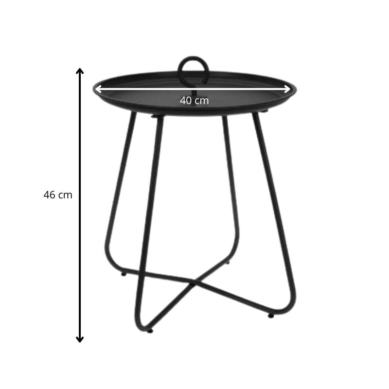 Bijzettafel antraciet - metaal - ø40x46 cm