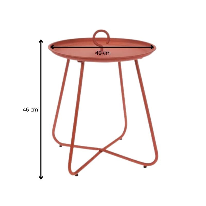 Bijzettafel terra - metaal - ø40x46 cm