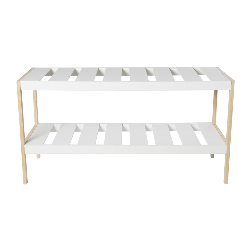 Schoenenrek 2-laags - bamboe - 36x70x26 cm