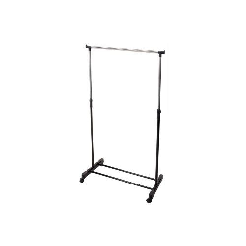 Kledingrek metaal - zilverkleurig/zwart - 80x43x90-160 cm