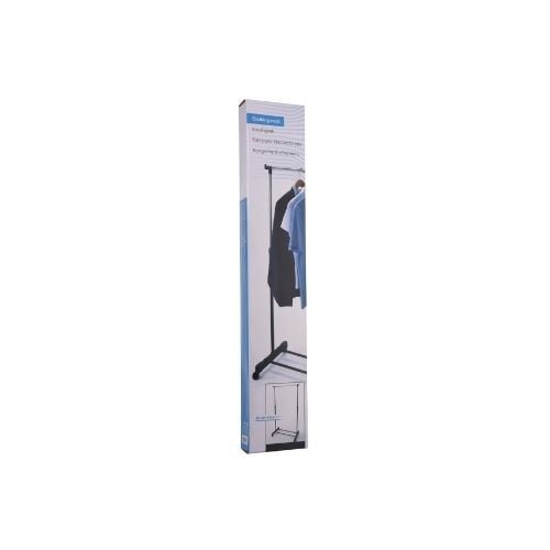 Kledingrek metaal - zilverkleurig/zwart - 80x43x90-160 cm