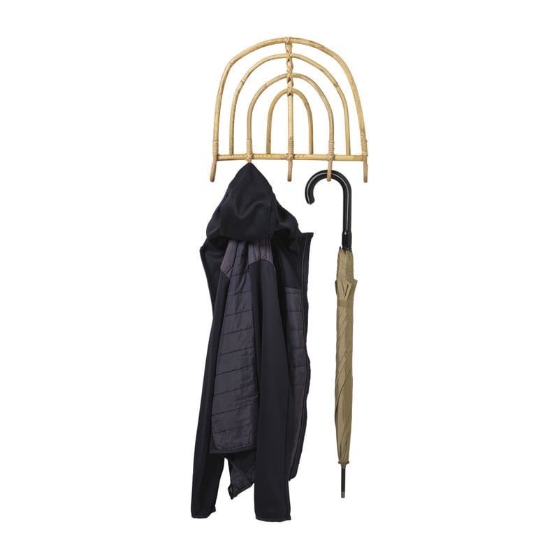Rotan kapstok - bruin - 40x36x7.5 cm