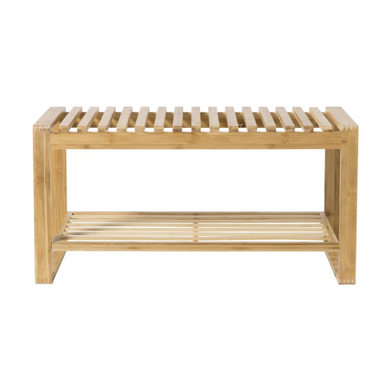 Schoenenrek 2-laags bamboe - bruin - 38x76x38 cm