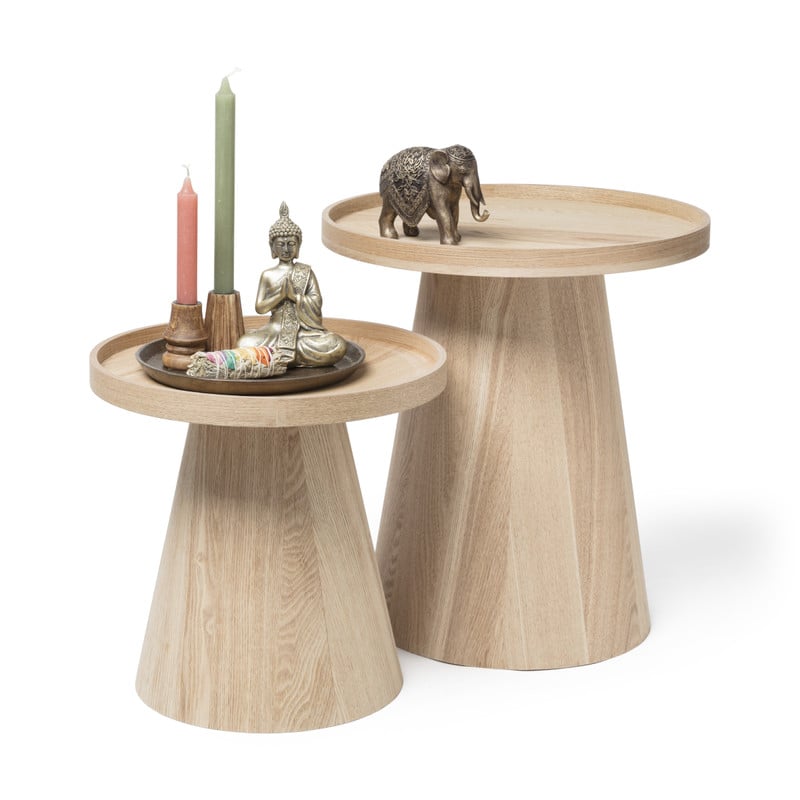 Bijzettafel Rondo groot -  naturel - ø45x50 cm 