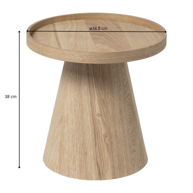 Bijzettafel Rondo klein - naturel - ø38.8x38 cm 