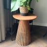 Bijzettafel Japandi rond - bruin - ø40x50 cm