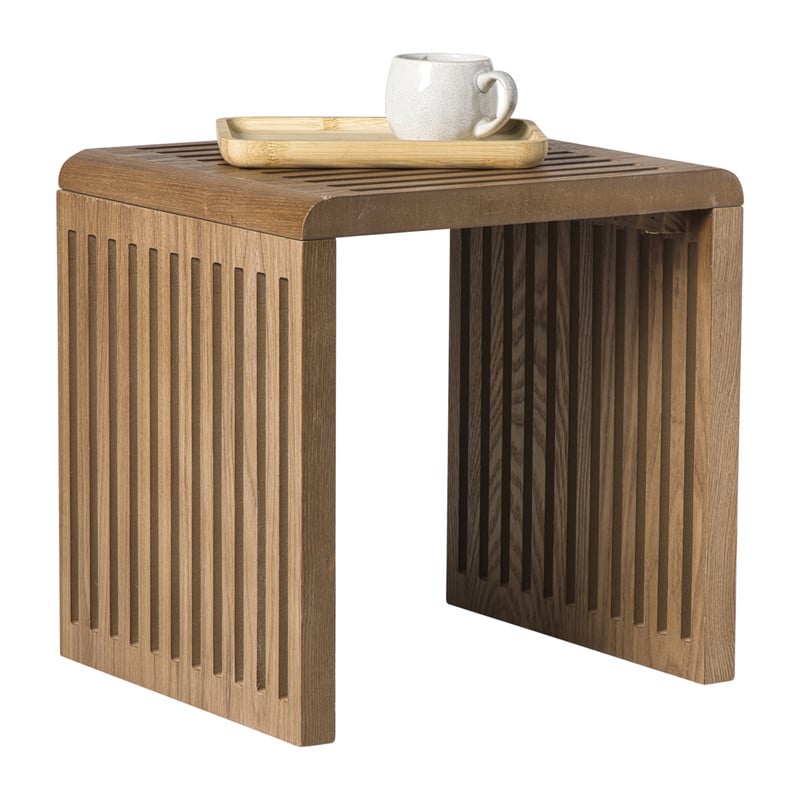 Bijzettafel Japandi klein - bruin - 34x34x29 cm