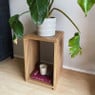 Bijzettafel Japandi hoog - bruin - 60x39x39 cm
