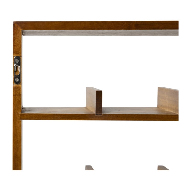 Wandkastje voor 12 mokken - bruin - 38x45x9 cm