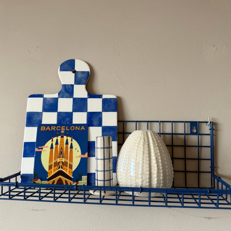 Wandrek draadwerk - blauw - 14x40x14 cm