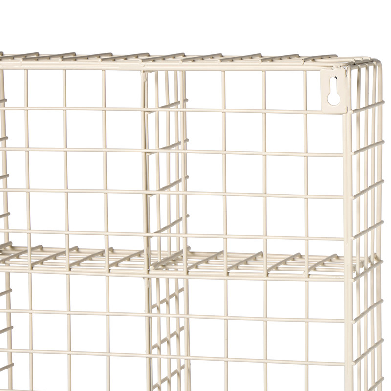 Wandrek wire 9 vakken - beige - 40x40x10 cm