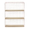 Wandrek wire met 3 planken - beige/bruin - 50x40x14 cm