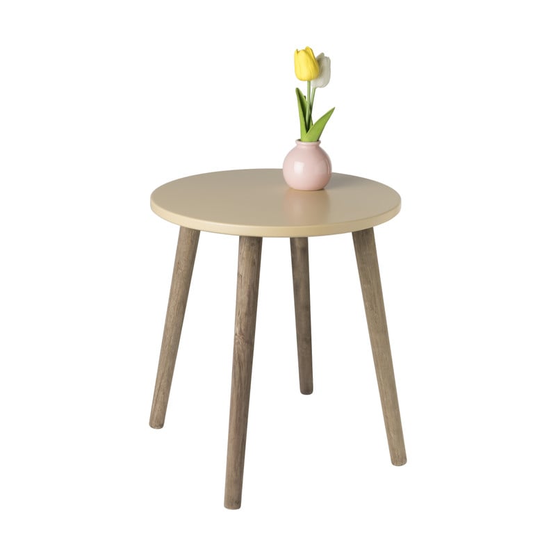 Bijzettafel Salvador - beige/bruin - ø36x41 cm