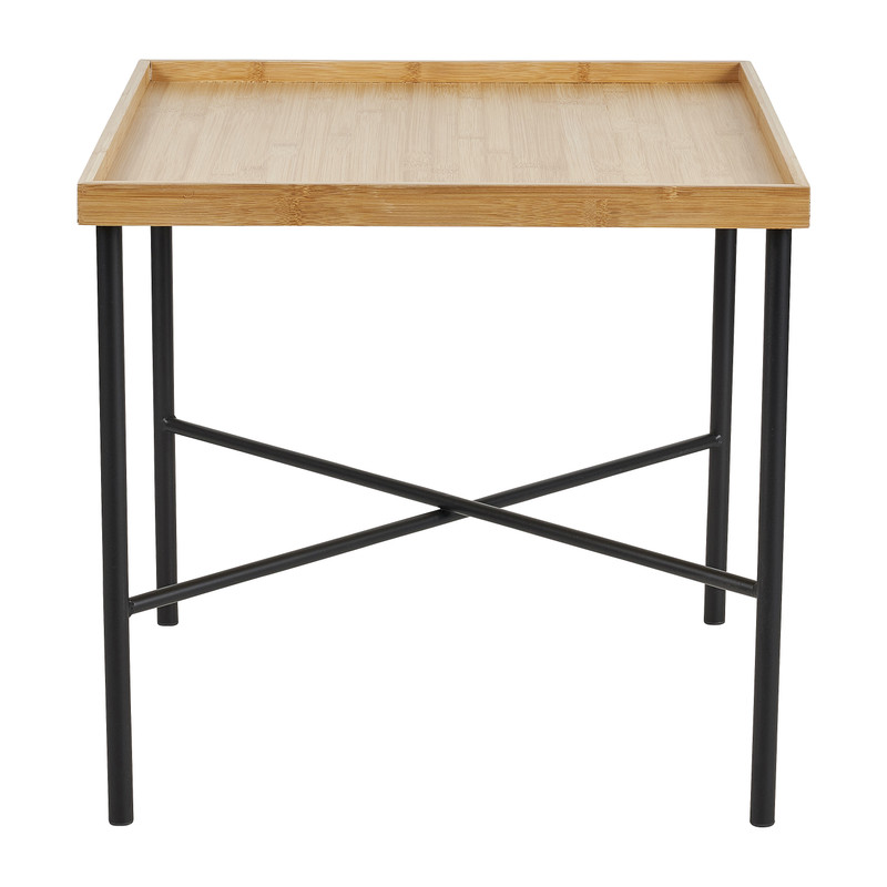 Bijzettafel bamboe/metaal - 52x52x50 cm
