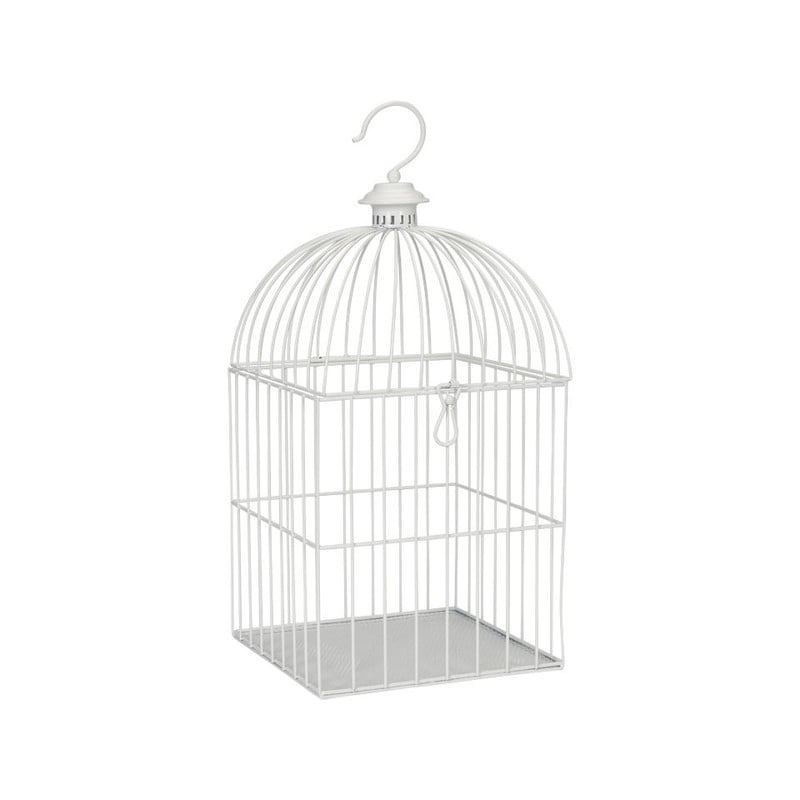 Vogelkooi vierkant - 27x46 cm - wit