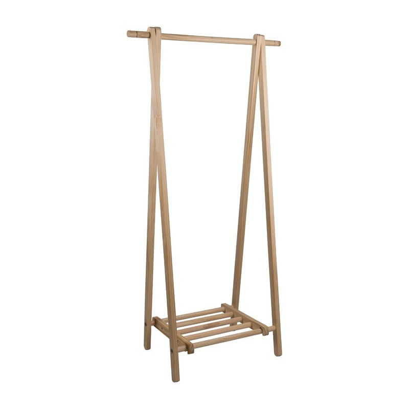 Kledingrek hout met plank - 41.5x76x149 cm