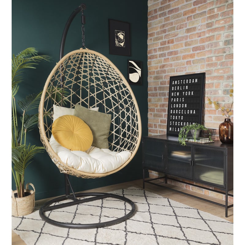 Hangstoel swing met standaard - naturel - ø104x200 cm
