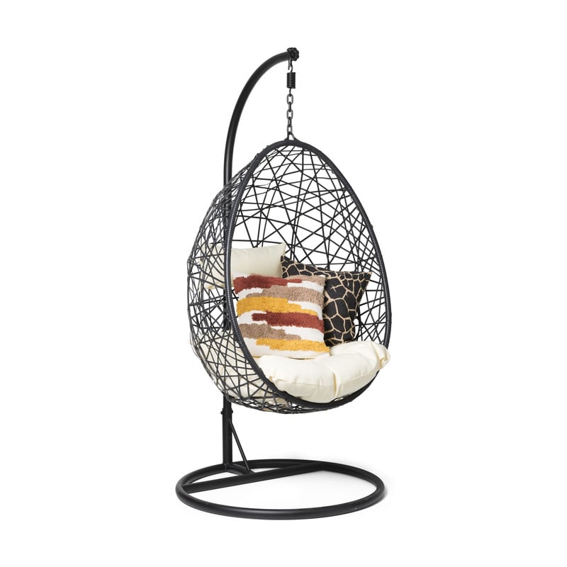 Hangstoel swing met standaard - zwart - ø104x200 cm
