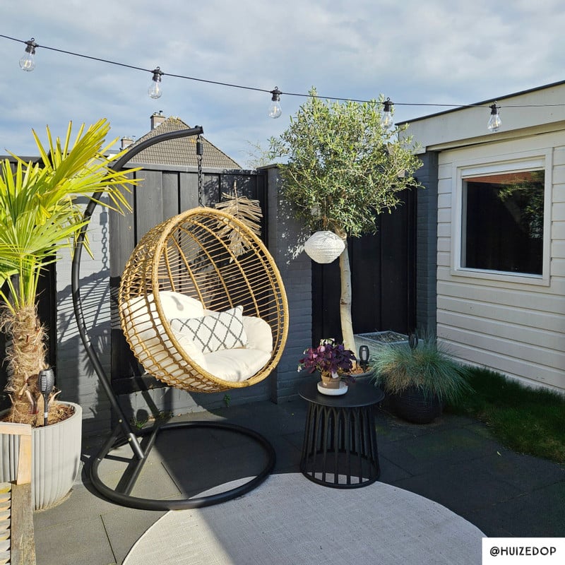 Hangstoel cocoon XL met standaard - naturel - ø105x186 cm