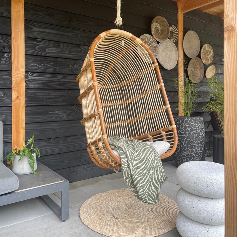 Hangstoel Aqua - naturel - 70x60x124 cm