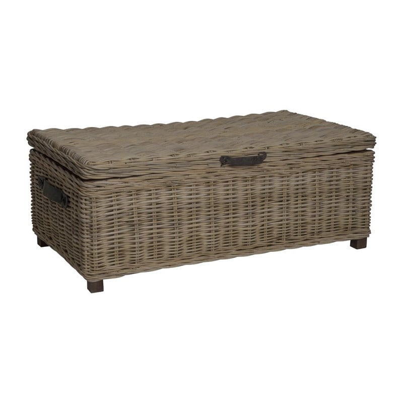 Rieten kist Kobo - 120x65x45 cm - grijs