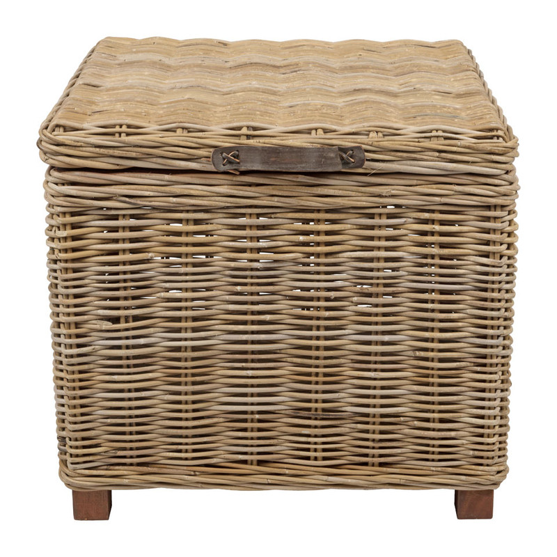 Rieten kist Kobo - 60x60x57 cm - grijs