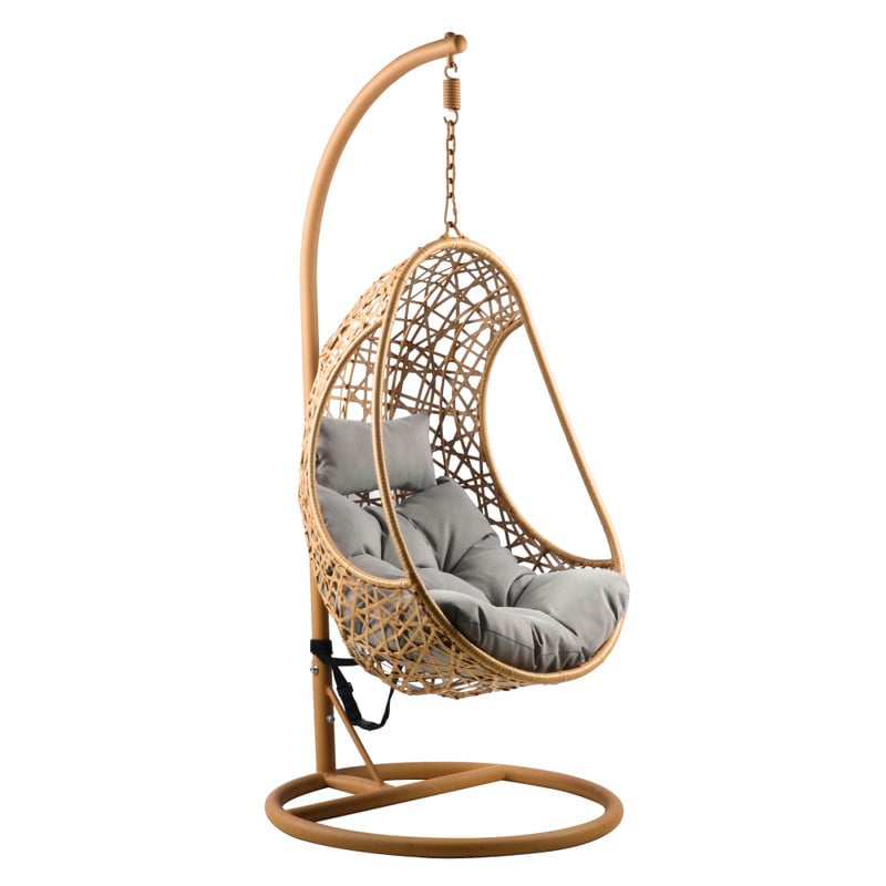 Hangstoel Ibiza met standaard - bruin/grijs - ø95x196 cm
