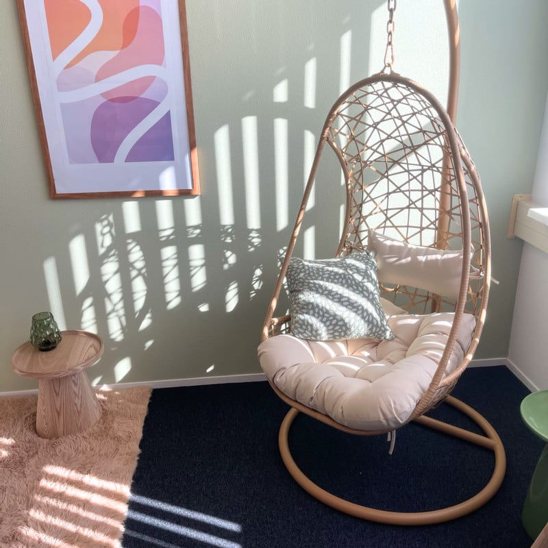 Hangstoel Ibiza met standaard - bruin/beige - ø95x196 cm