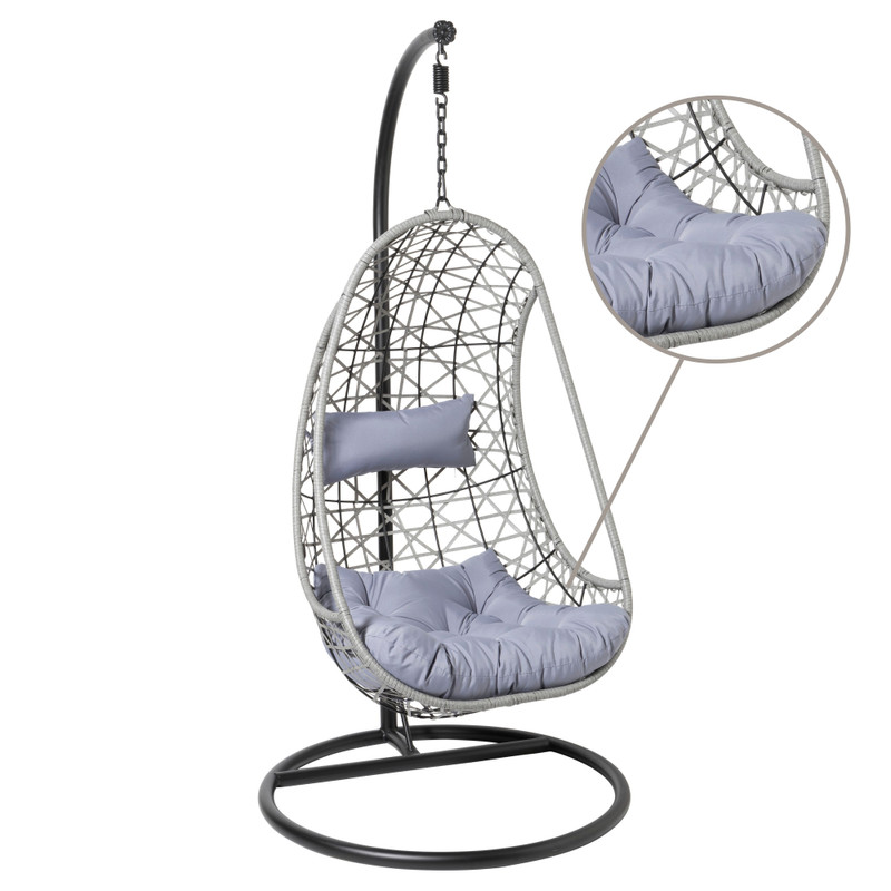 Hangstoel Ibiza met standaard - grijs - ø95x196 cm