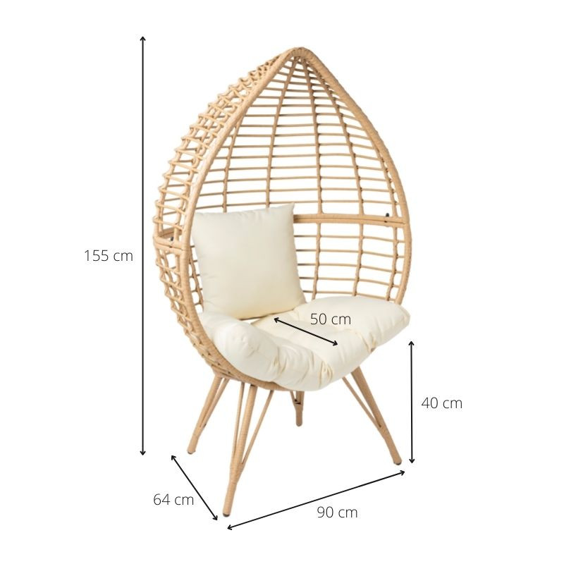 Egg chair naturel - 155x90x64 cm