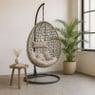 Hangstoel Hawaii met beige kussens - bruin - 196 cm