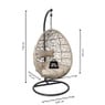 Hangstoel Hawaii met beige kussens - bruin - 196 cm