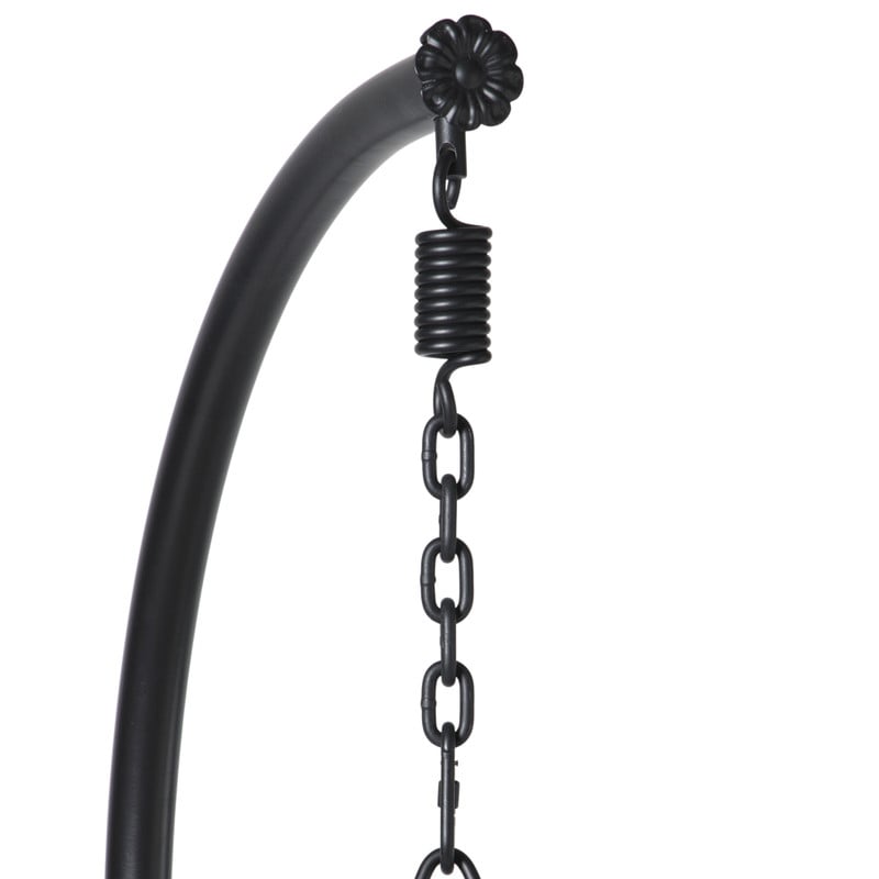 Hangstoel Hawaii met grjize kussens - bruin - 196 cm