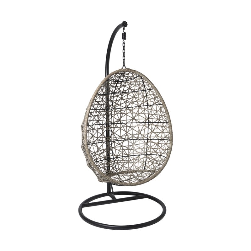 Hangstoel Hawaii met grjize kussens - bruin - 196 cm
