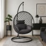 Hangstoel Havana met zwarte kussens - zwart - 186 cm