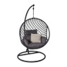 Hangstoel Havana met zwarte kussens - zwart - 186 cm