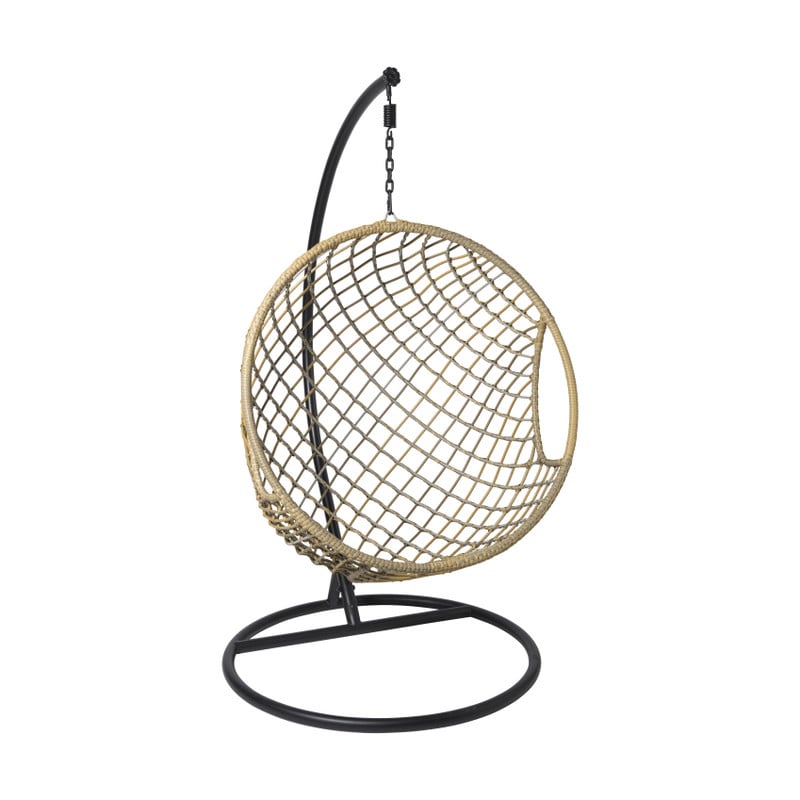 Hangstoel Havana met beige kussens - bruin - 186 cm