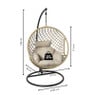 Hangstoel Havana met beige kussens - bruin - 186 cm