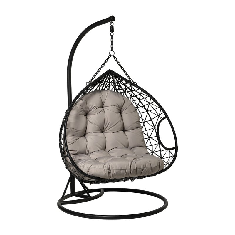 Hangstoel loveseat - zwart/grijs - ø120x200 cm