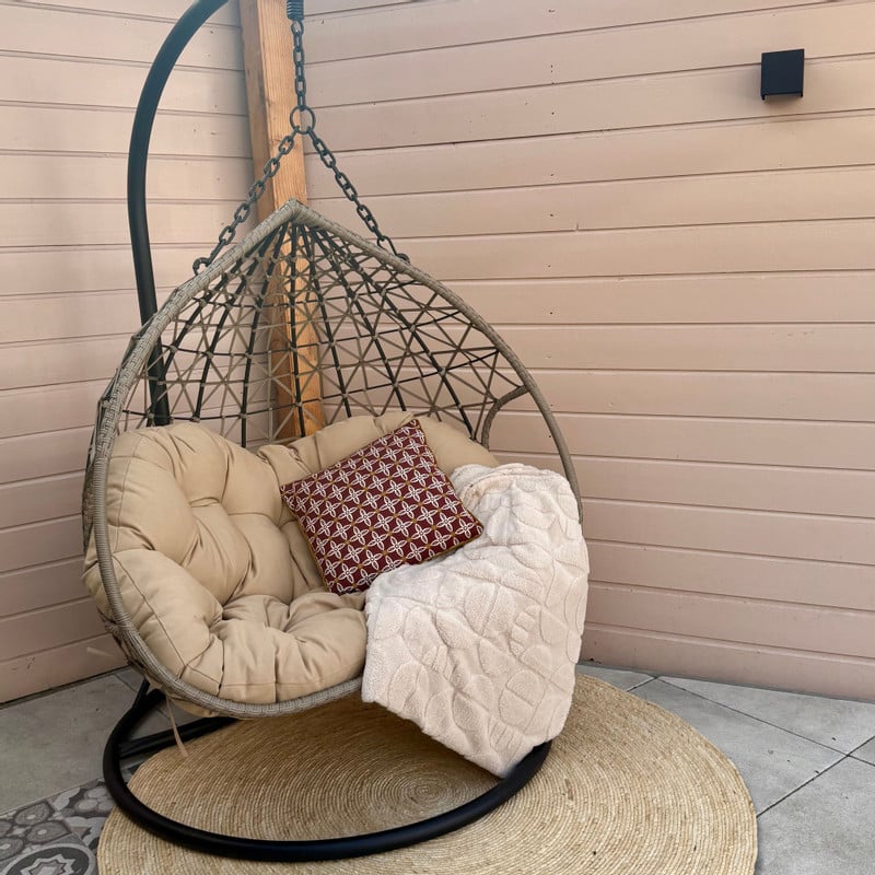 Hangstoel loveseat - beige - ø120x200 cm