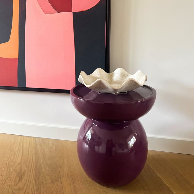 Bijzettafel bol - paars - ø40x45 cm
