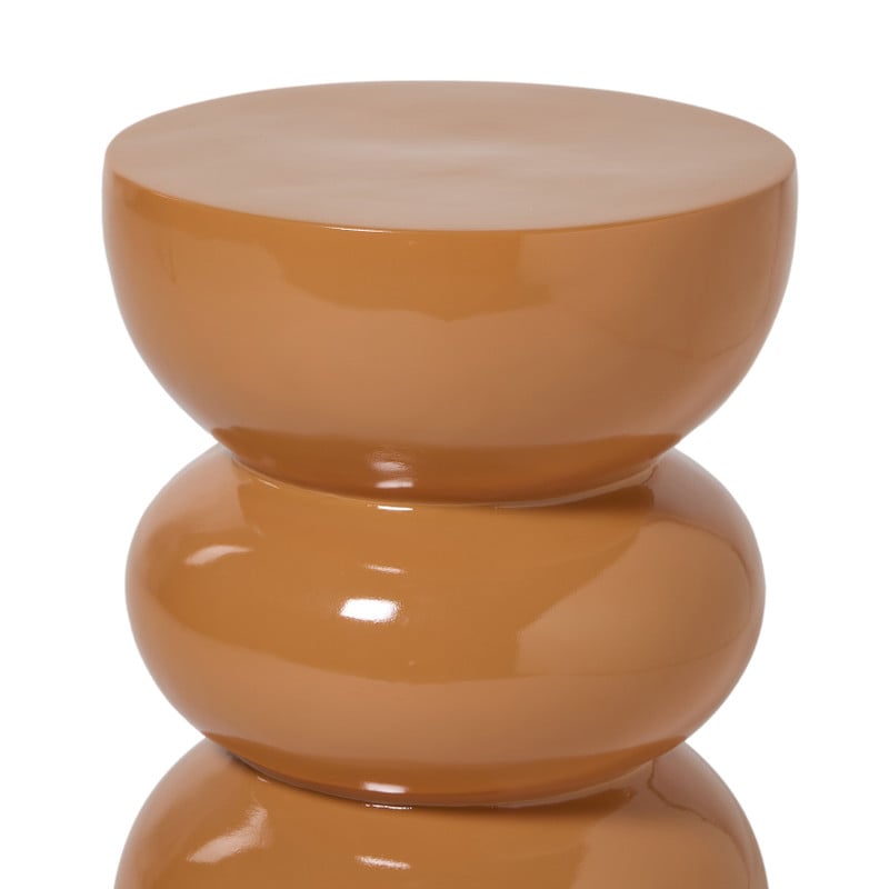 Bijzettafel bubble glos - caramel - ø30x40 cm