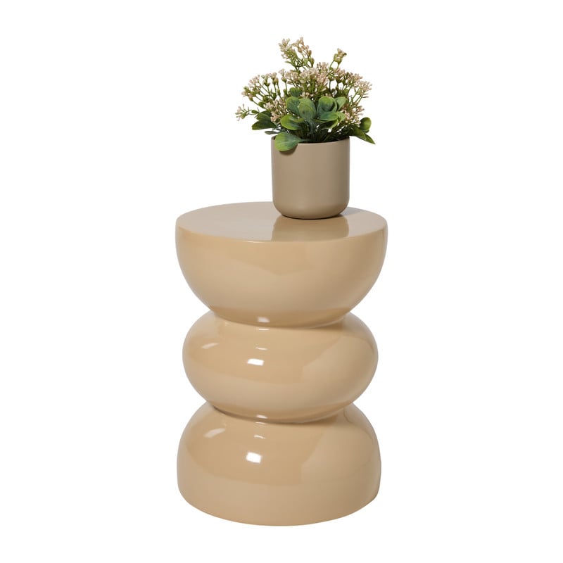 Bijzettafel bubble glos - beige - ø30x40 cm