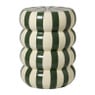 Bijzettafel bubbles stripes - beige/groen - ø35x45 cm
