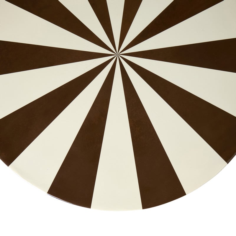 Bijzettafel waves stripes - beige/bruin - ø35x55 cm