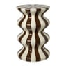 Bijzettafel waves stripes - beige/bruin - ø35x55 cm